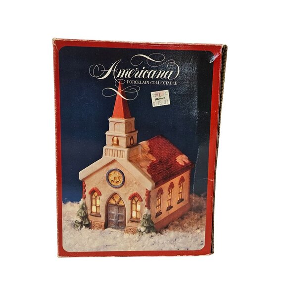 National Decorations Porcelain Church Americana Christmas Collectibles Vintage - Picture 8 of 11